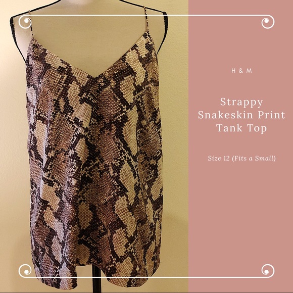 H&M Tops - H&M Strappy Snakeskin Print Tank Top